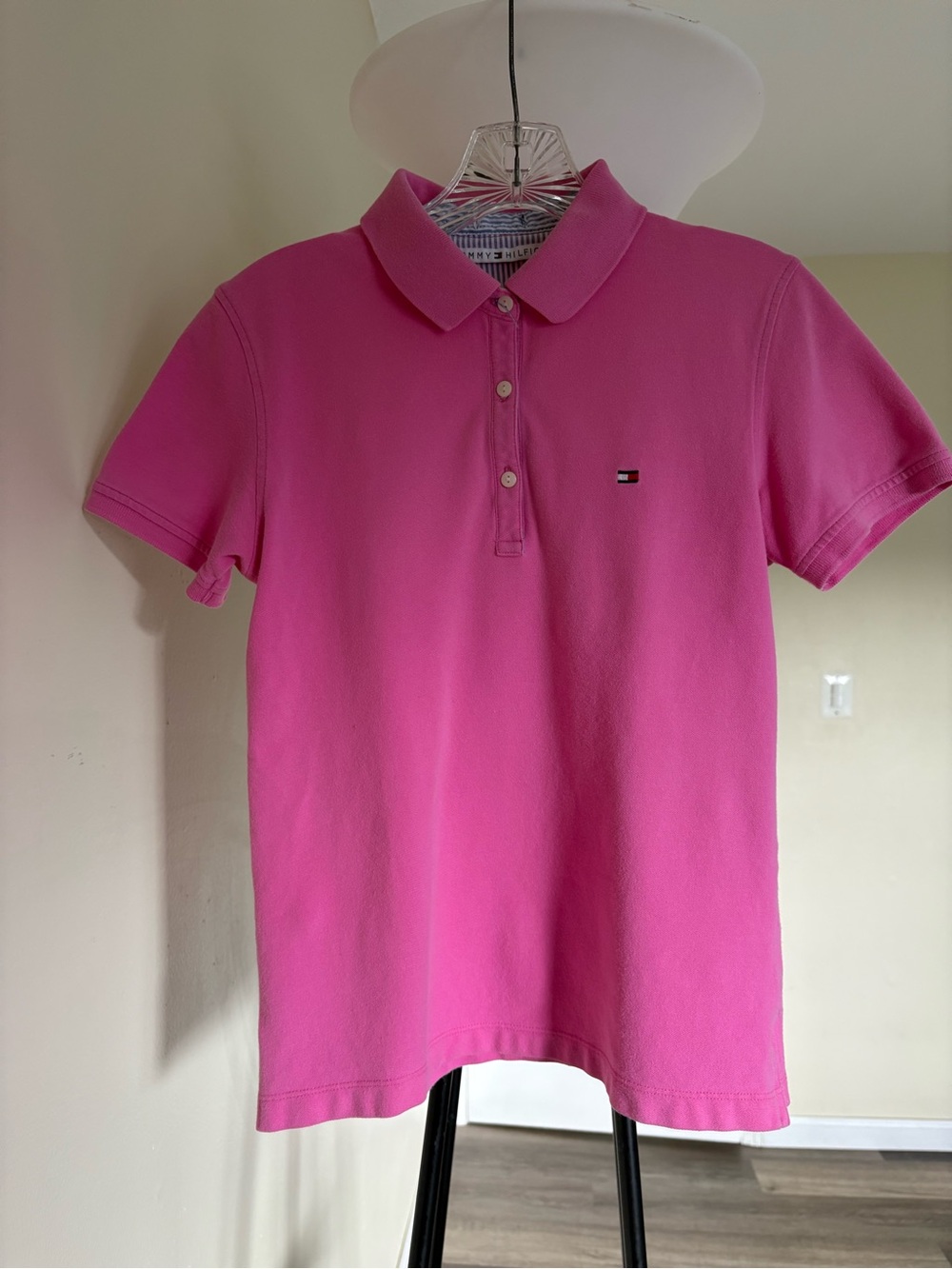 Tommy Hilfiger Pink Short Sleeve Polo Shirt S Euc